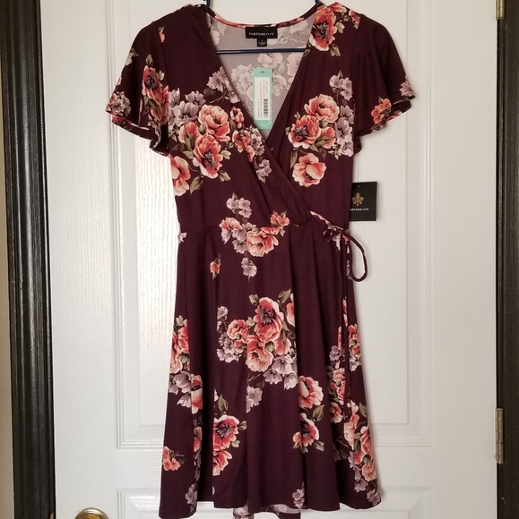 Kegan Faux Wrap Brushed Knit Dress 